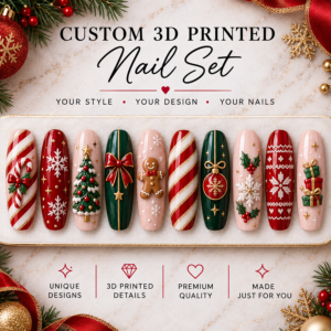 Custom 3D Printed Nail Christmas Set #001