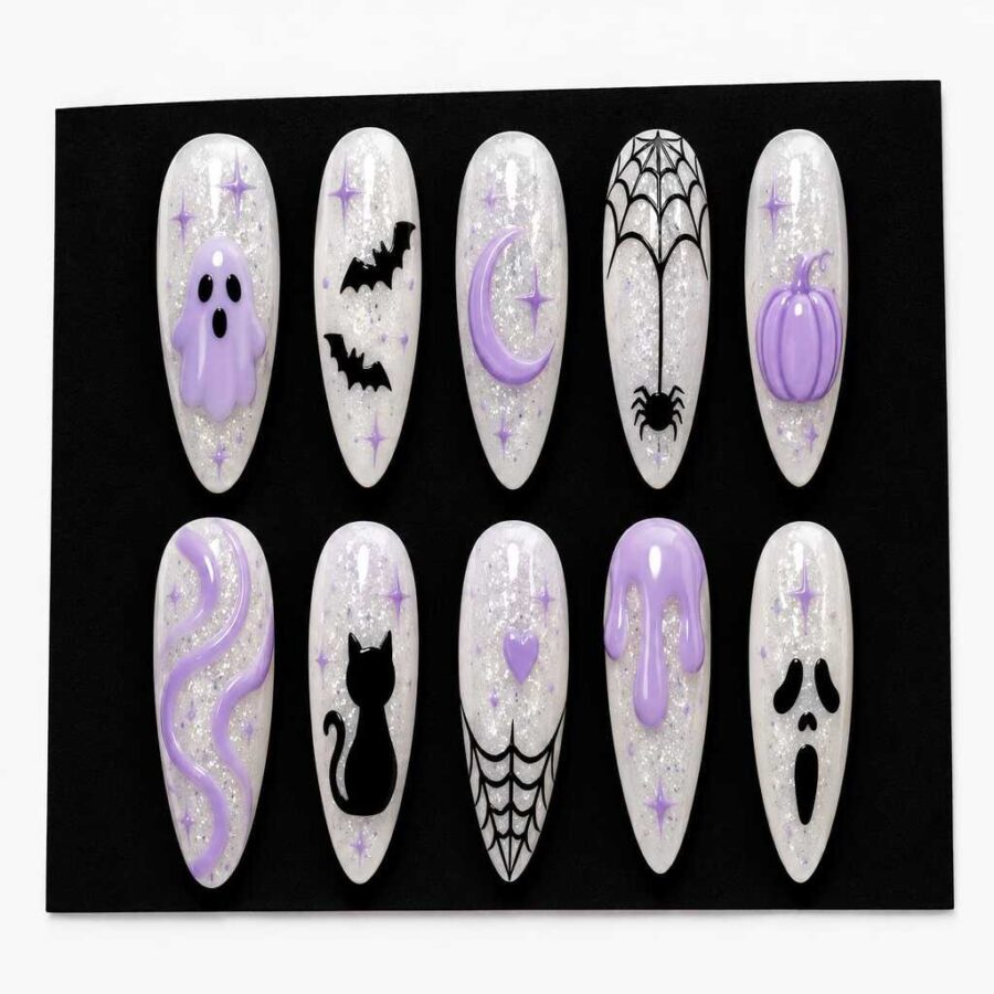 Custom 3D Printed Nail Halloween Set #002