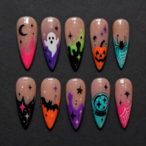 Custom 3D Printed Nail Halloween Set #009