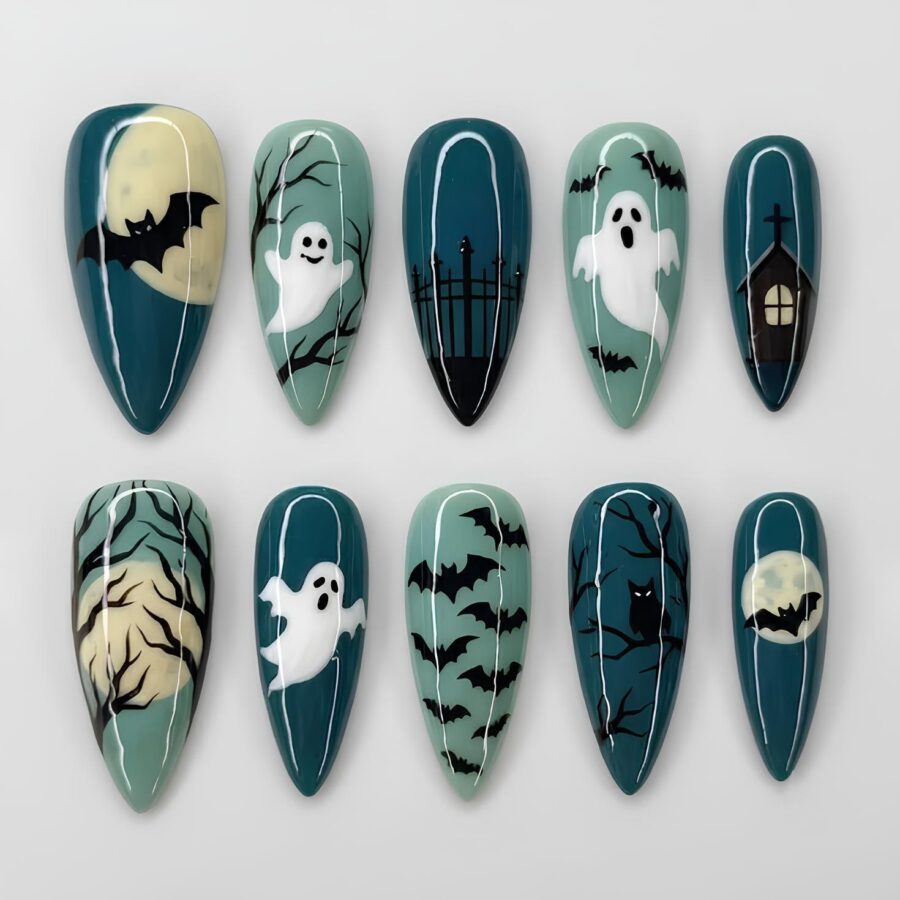Custom 3D Printed Nail Halloween Set #014